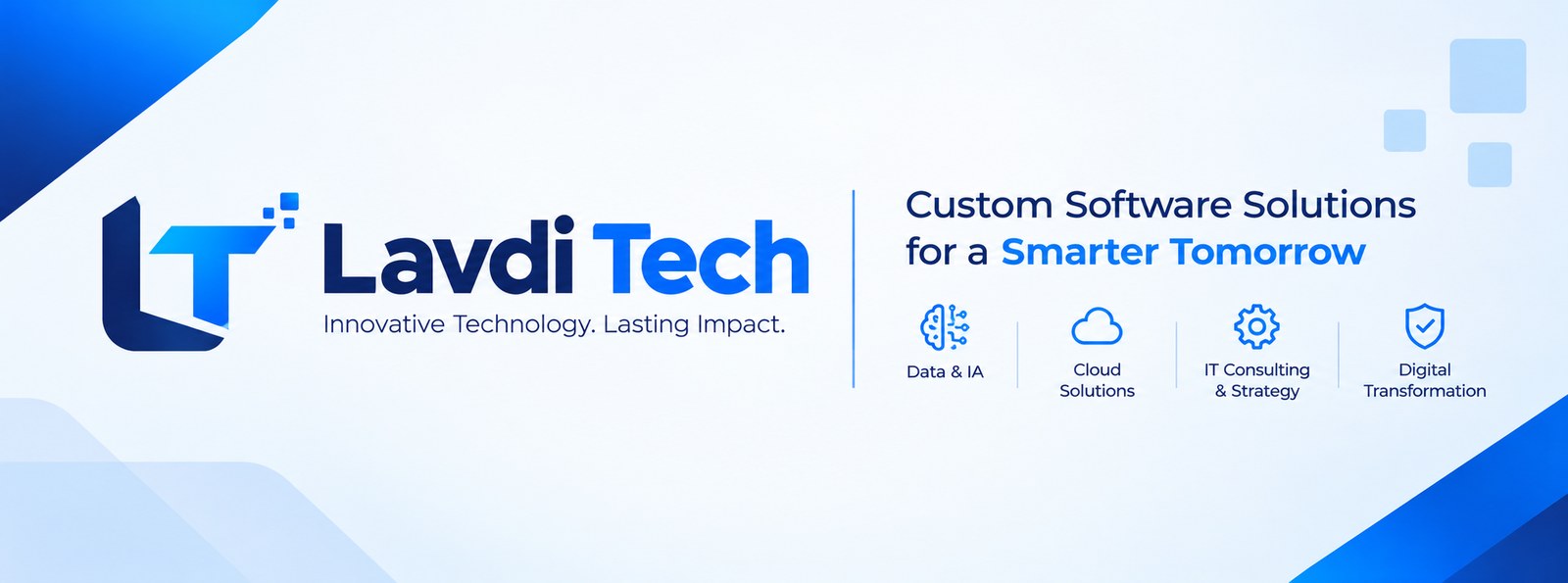 Lavdi Tech — Custom Software Solutions for a Smarter Tomorrow. Capabilities: Data and AI, Cloud Solutions, IT Consulting and Strategy, and Digital Transformation.